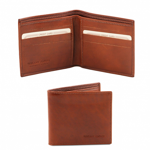Эксклюзивный кожаный бумажник двойного сложения для мужчин